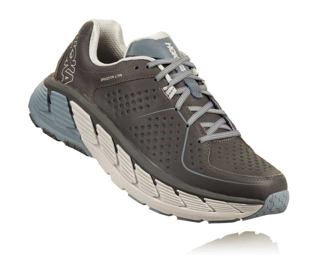 Hoka One One Gaviota Bőr Wide Férfi Futócipő Szürke [LYWAP-4792]